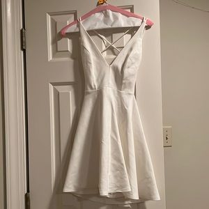 White open back dress
